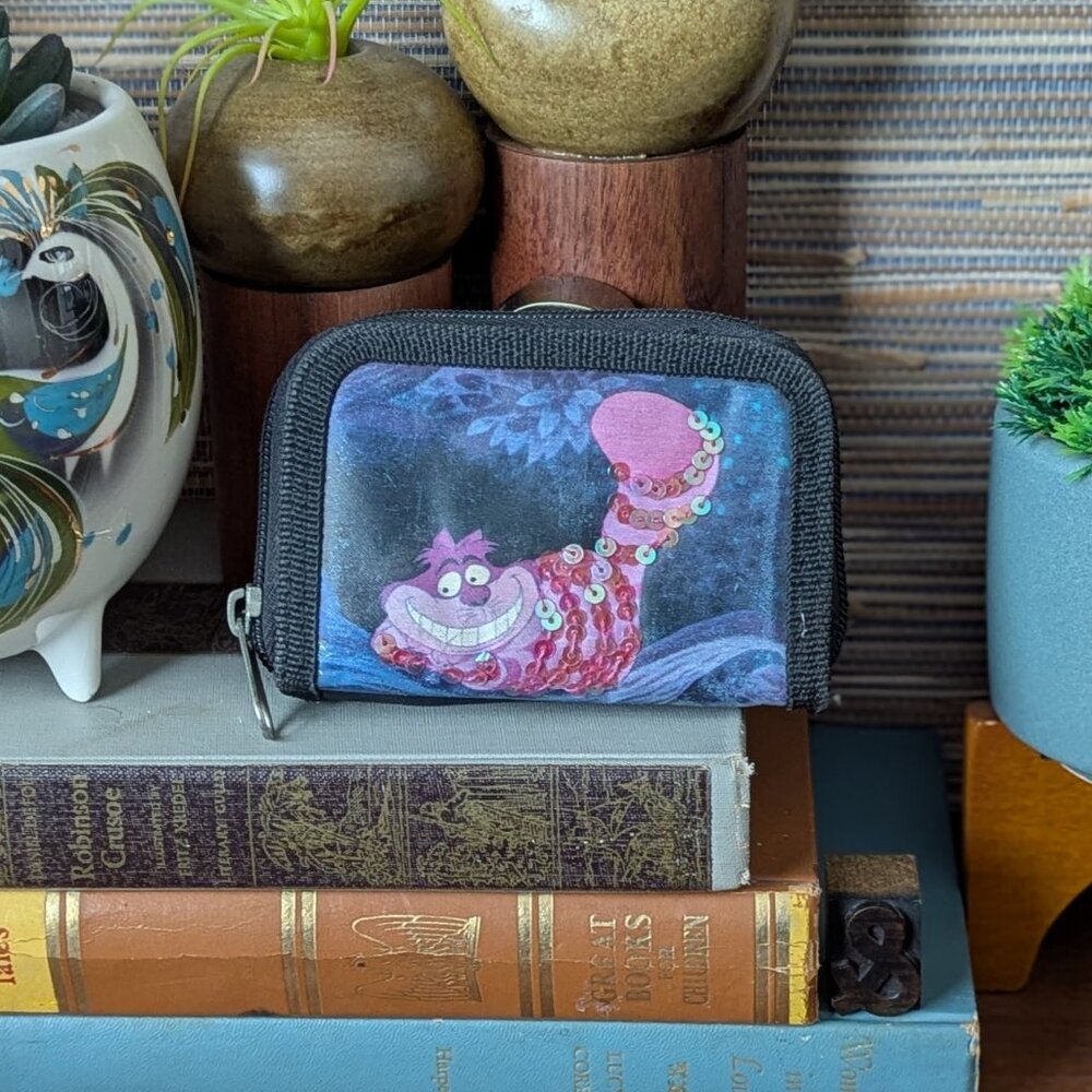 Vintage Disney Cheshire Cat Black Wallet Rare Disneyana Alice in Wonderland